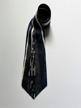 Vintage Proliforni Milano 100% Italian Silk Tie Abstract Geometric Wide 4”